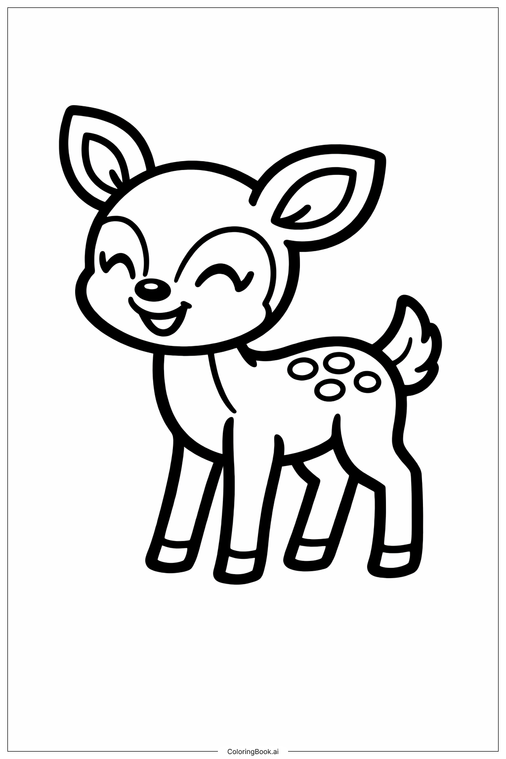 Página para colorear de Cervatillo del Bosque
