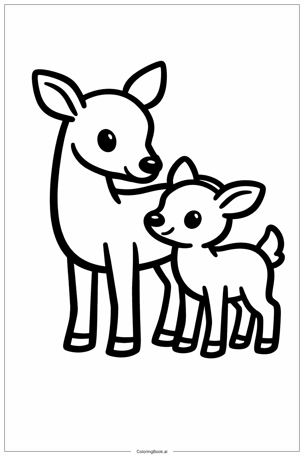 Página para colorear de Pareja de Ciervos del Bosque
