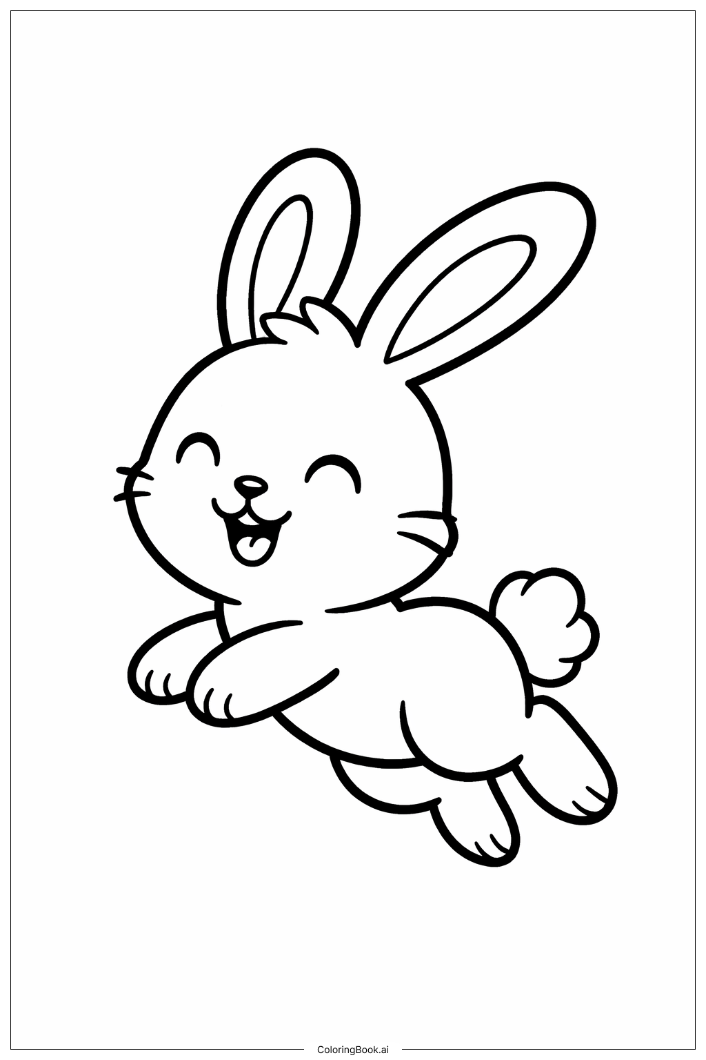 Página para colorear de Conejo del bosque saltando