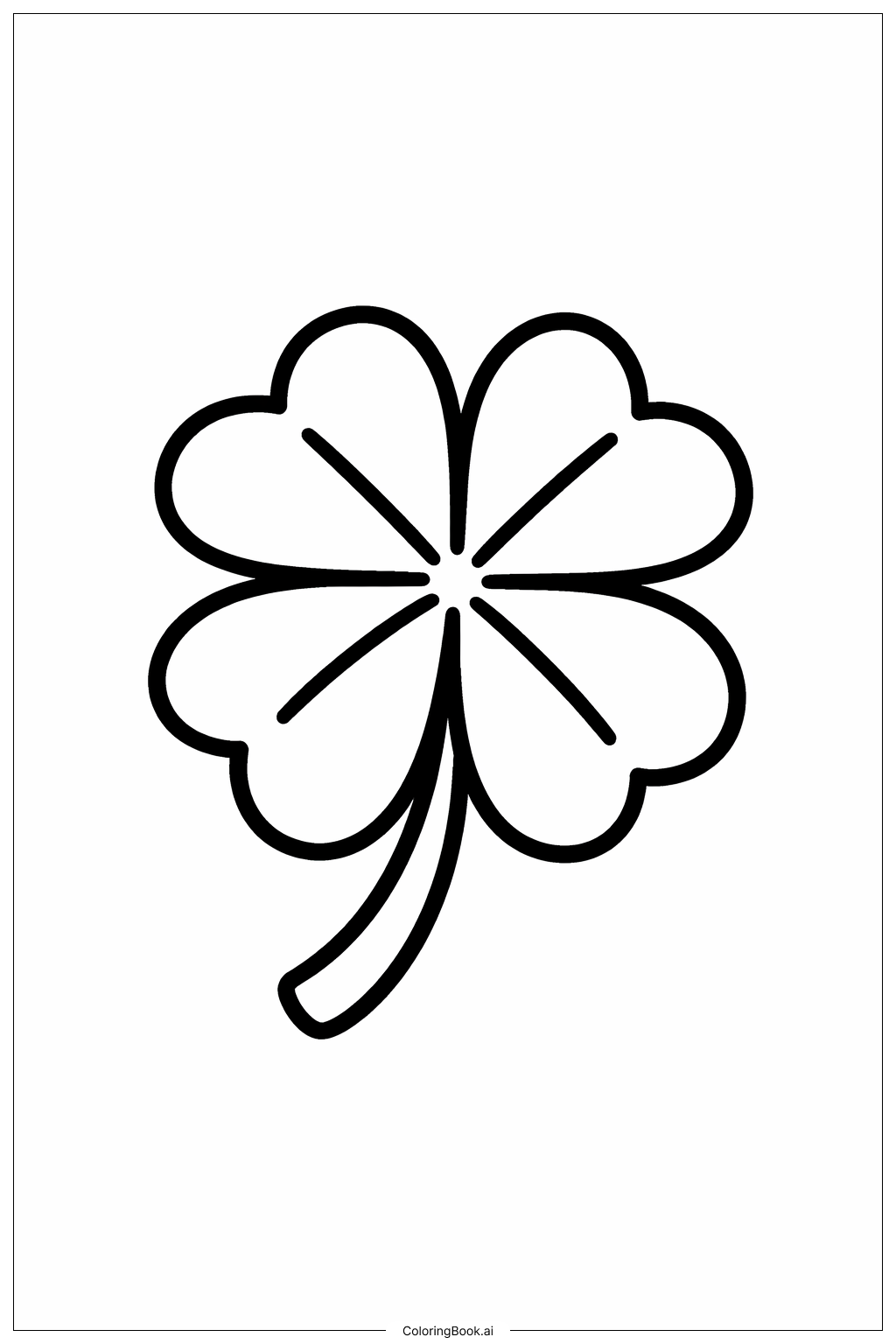 四叶草大图案填色页