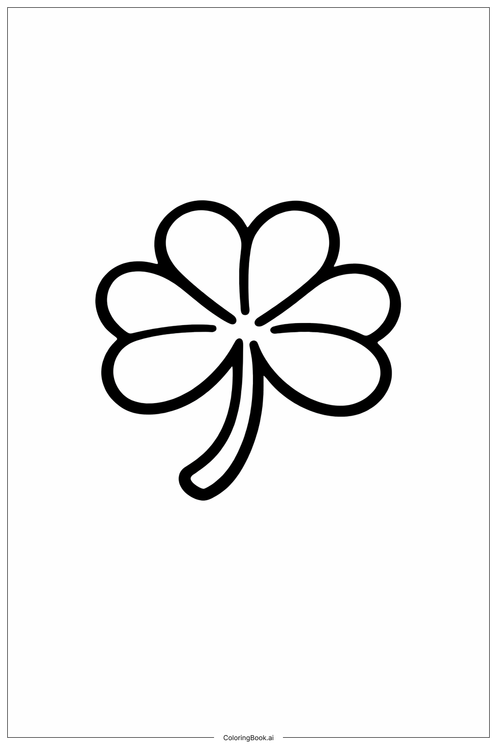 四つ葉のクローバー やさしいカーブの塗り絵ページ