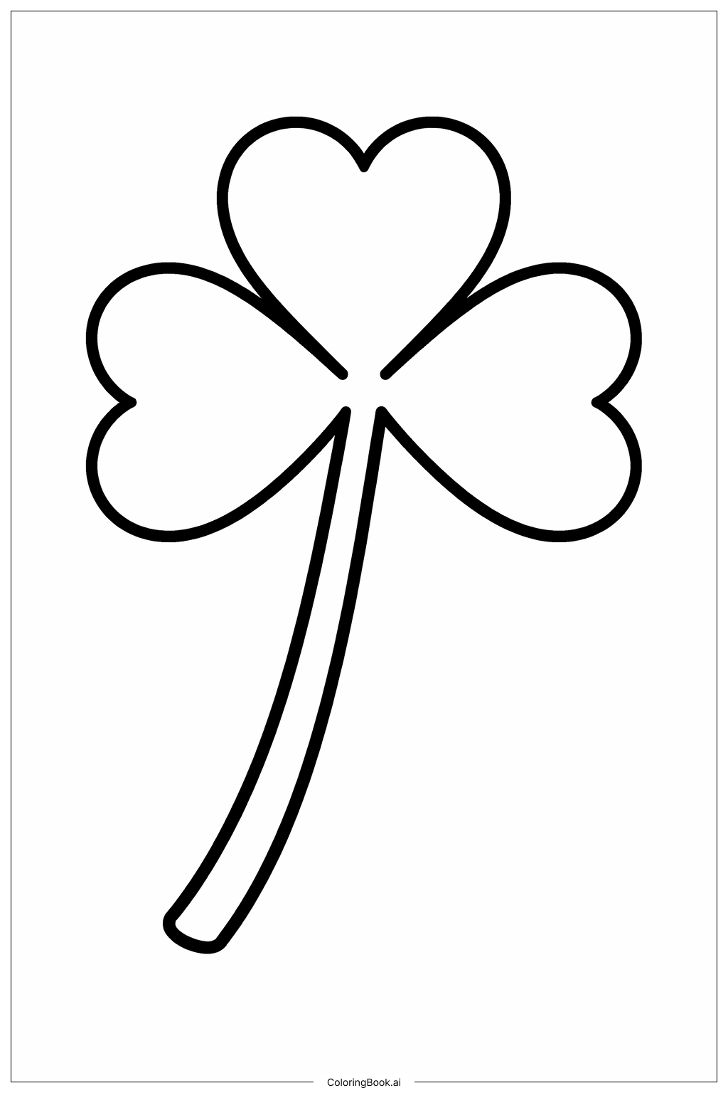  四叶草大茎填色页 
