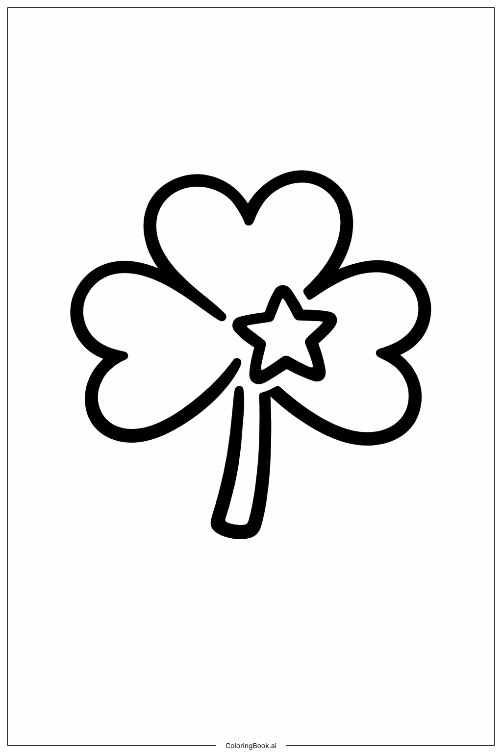  四叶草幸运星填色页 