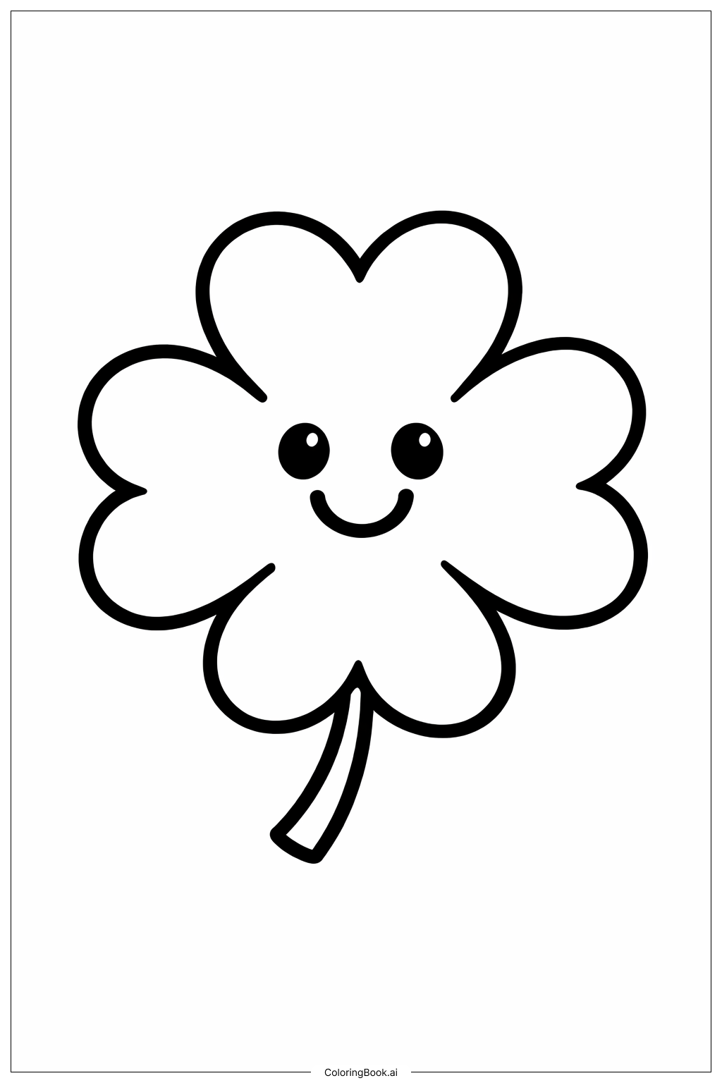 Trèfle à quatre feuilles souriant