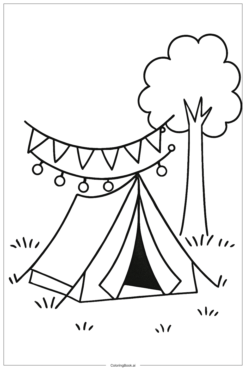 Tienda de campaña en el patio para el Cuatro de Julio