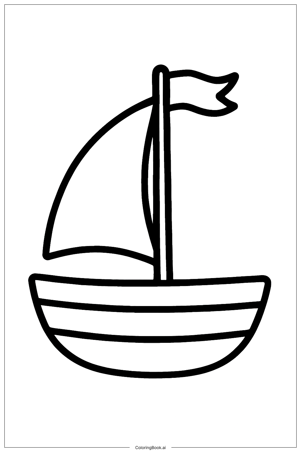 Página para colorear de Barco del Cuatro de Julio