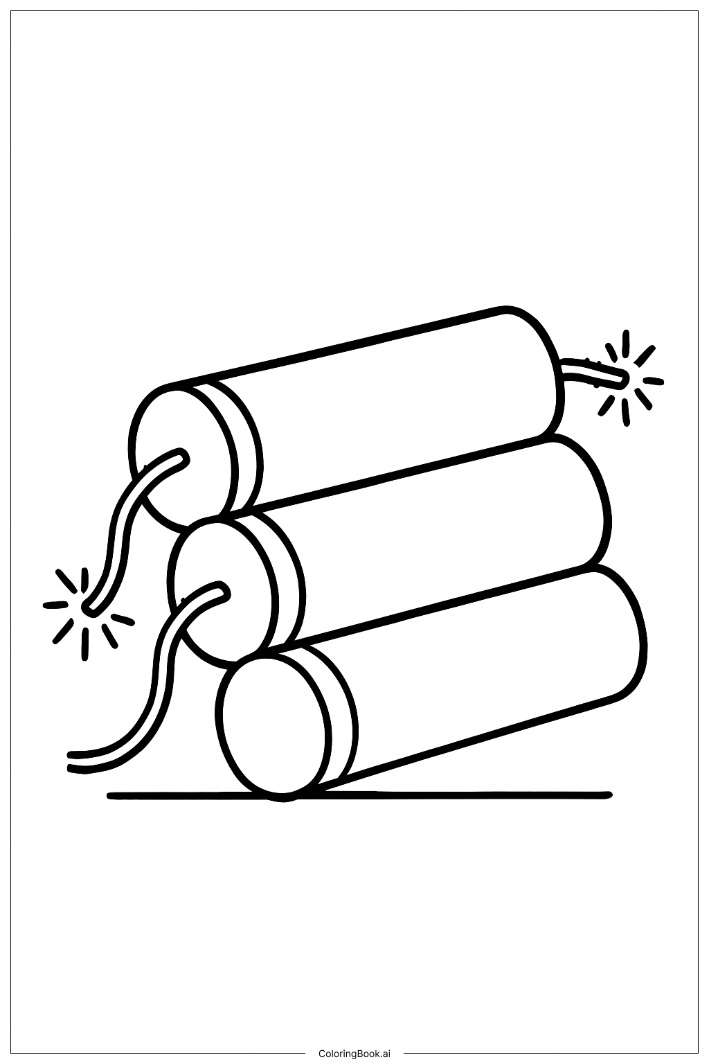 Página para colorear de Montón de Petardos del Cuatro de Julio