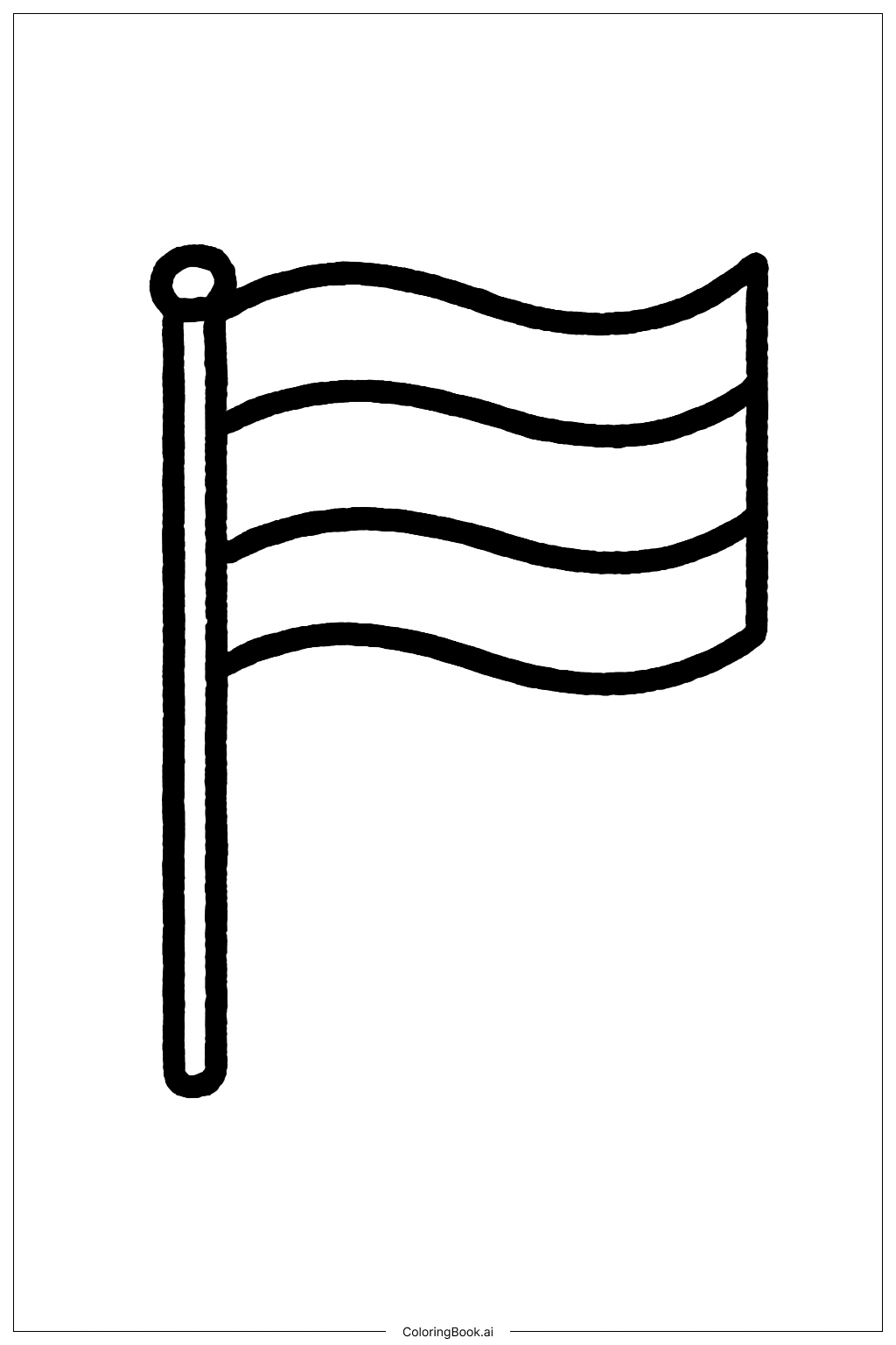 Página para colorear de Bandera del Cuatro de Julio