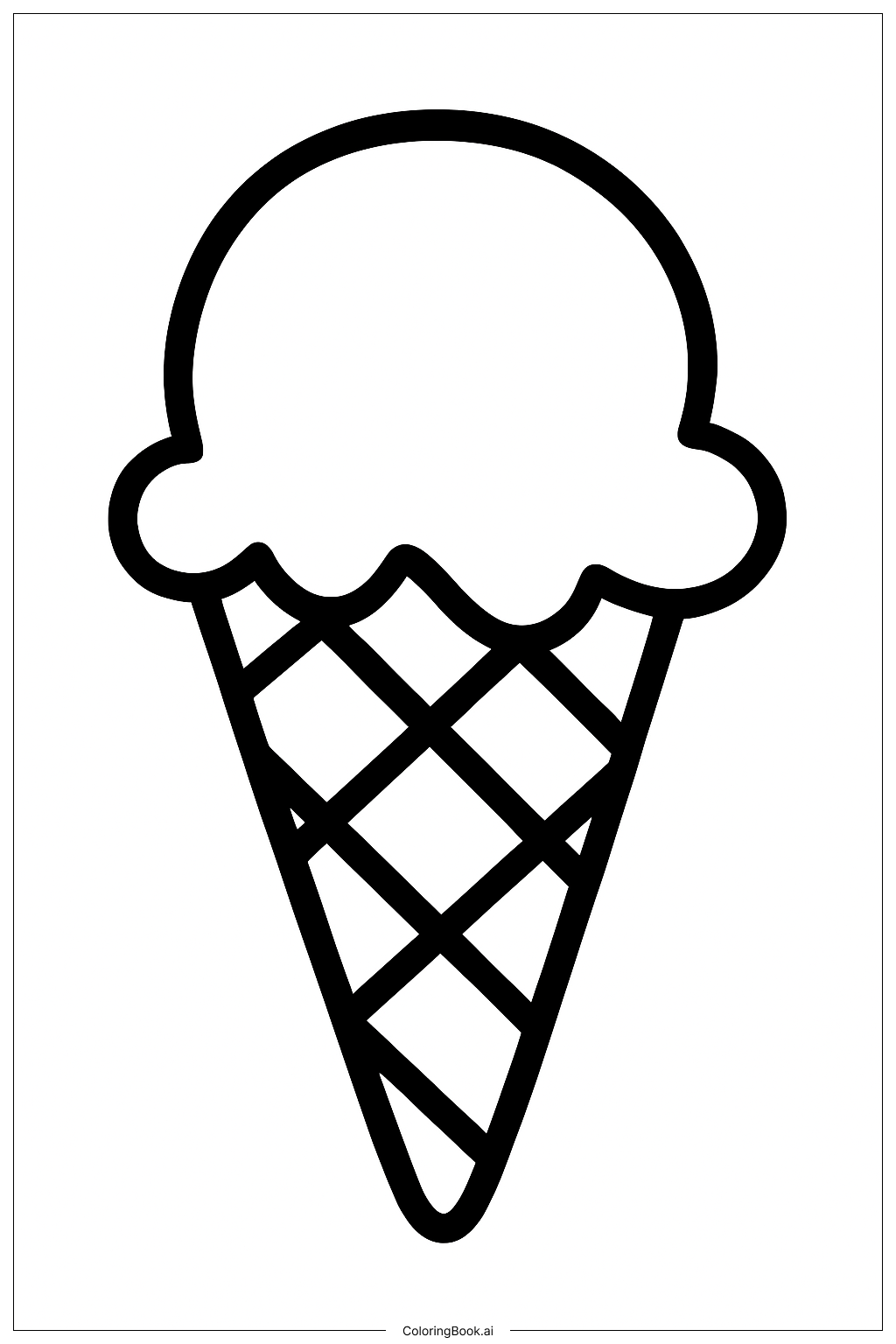 Página para colorear de Helado del Cuatro de Julio