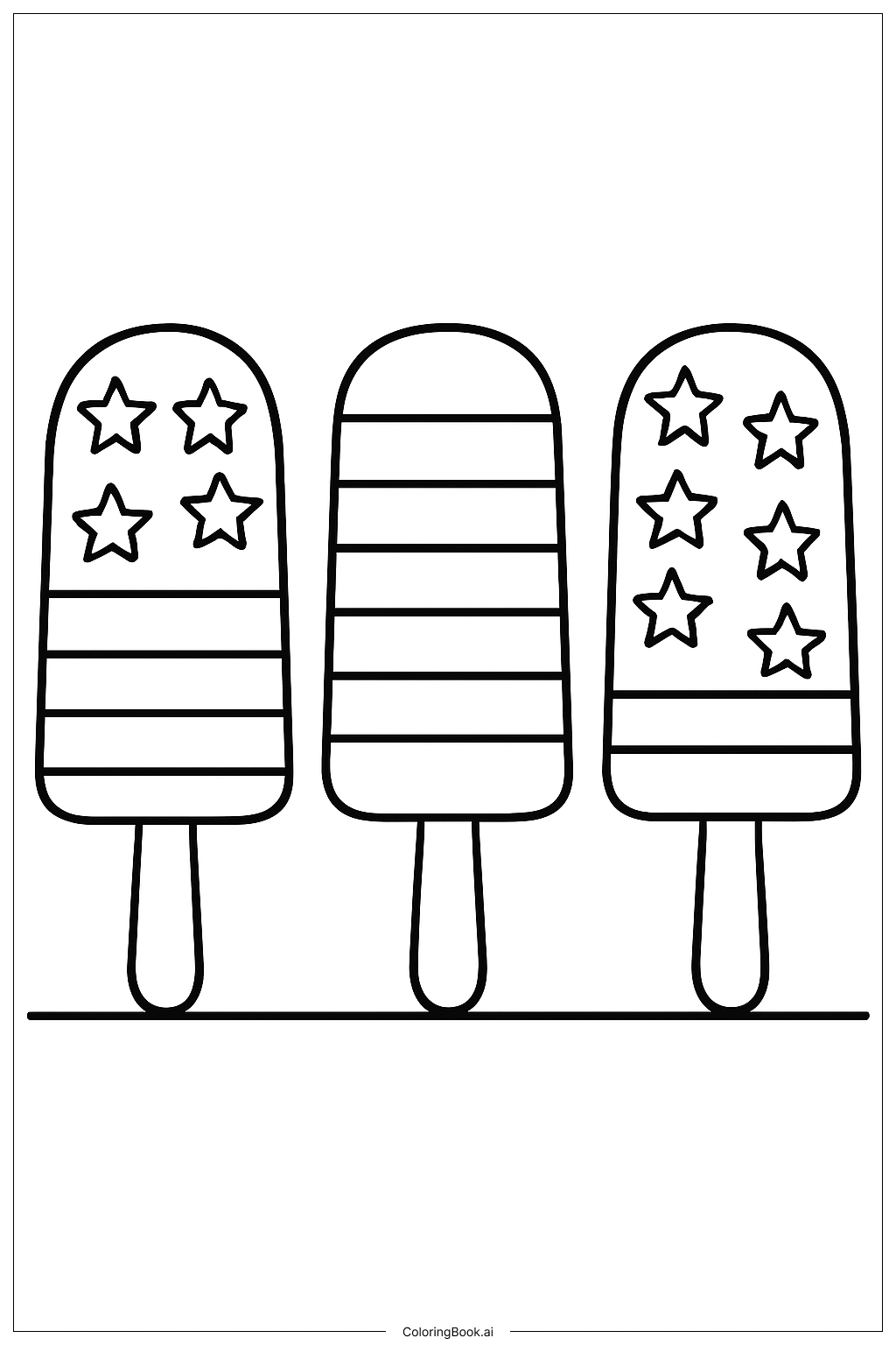 Trío de Paletas Heladas del Cuatro de Julio
