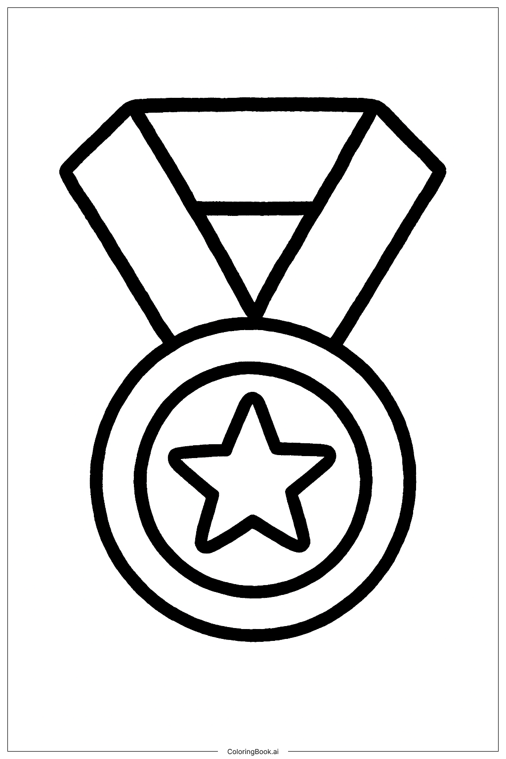 Página para colorear de Medalla del Cuatro de Julio