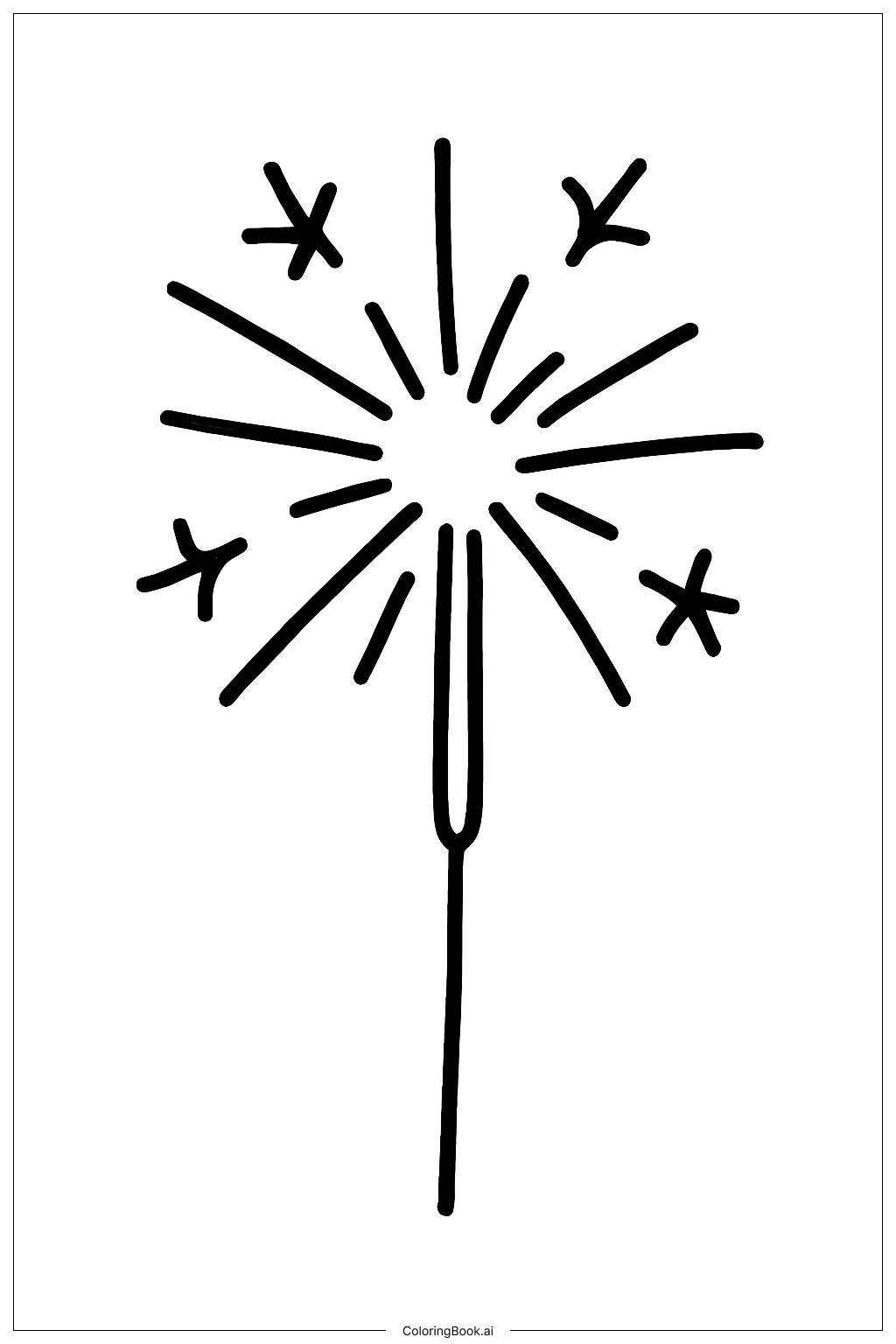 Página para colorear de Chispa del Cuatro de Julio