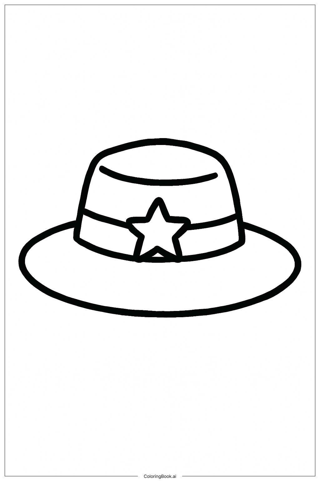 Página para colorear de Sombrero de paja del Cuatro de Julio