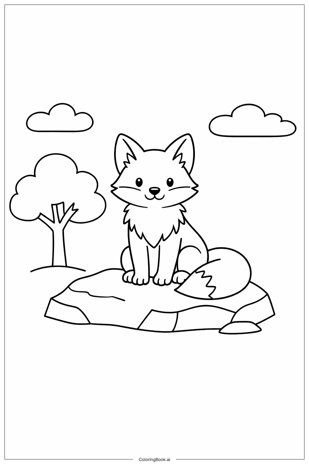  Fox On Rock Put Me In The Zoo Coloring Page 