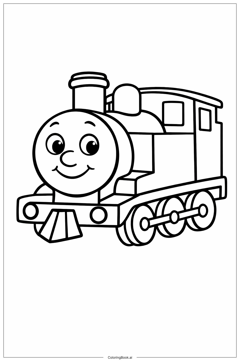  親切笑臉火車著色頁 