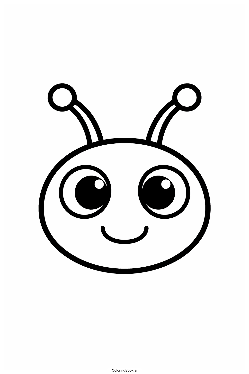  Page de coloriage Visage Amical d'Insecte 