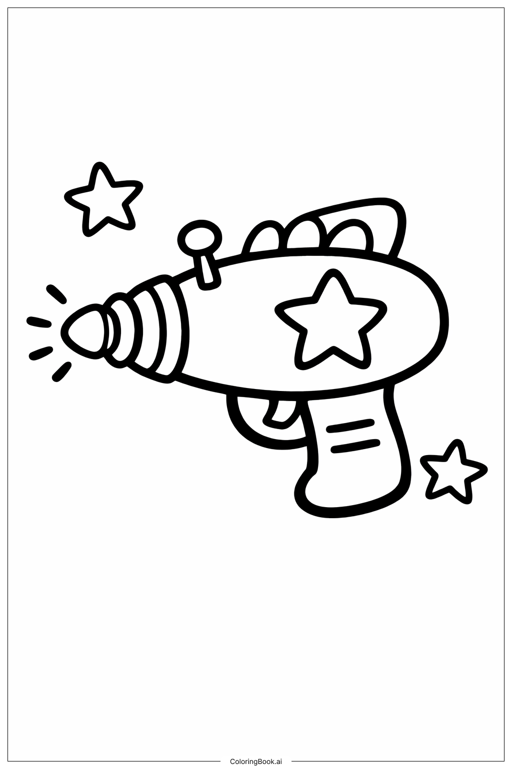  Page de coloriage Pistolet à Rayons Amical 