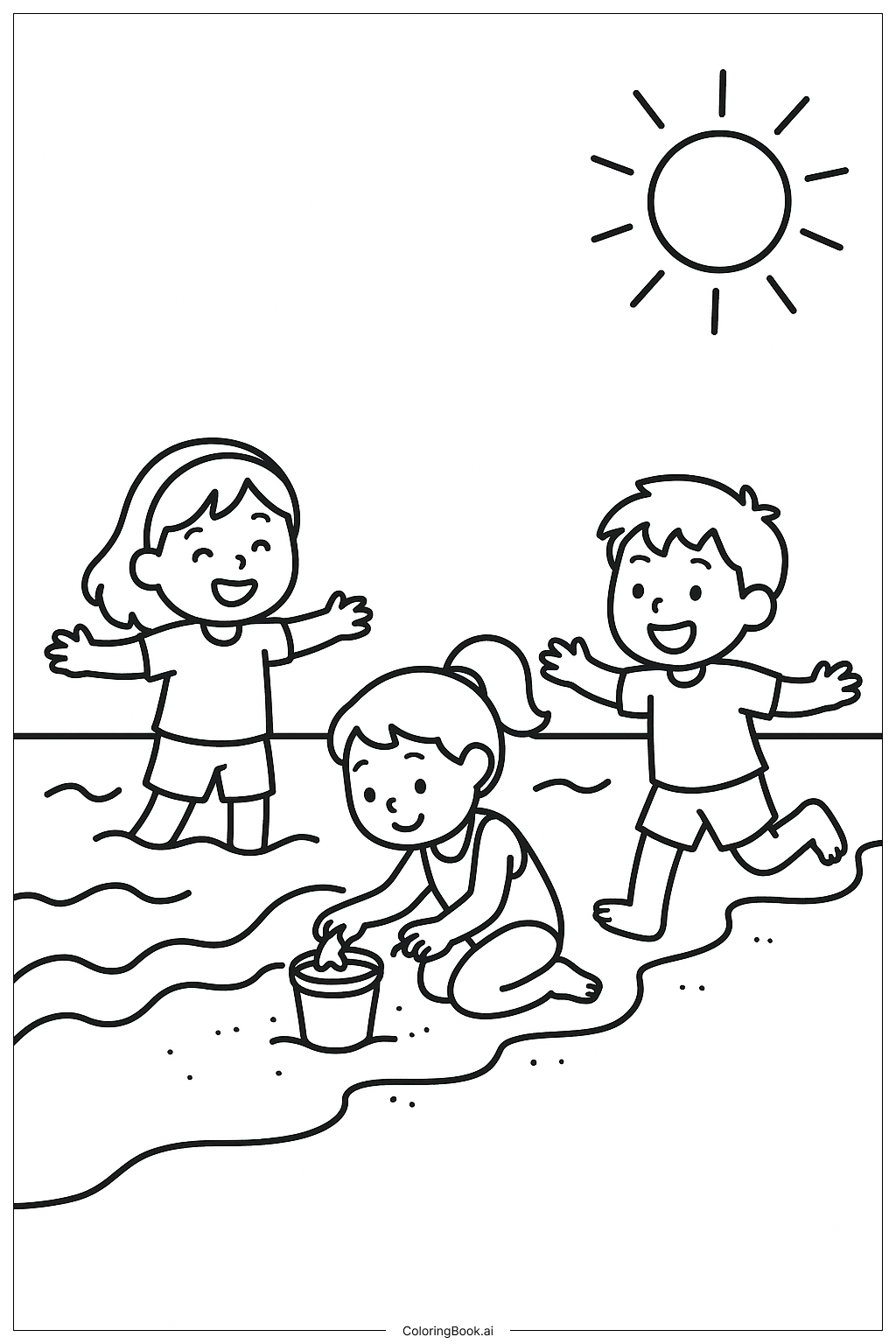  Freundschaft am Strand Ausmalseite 