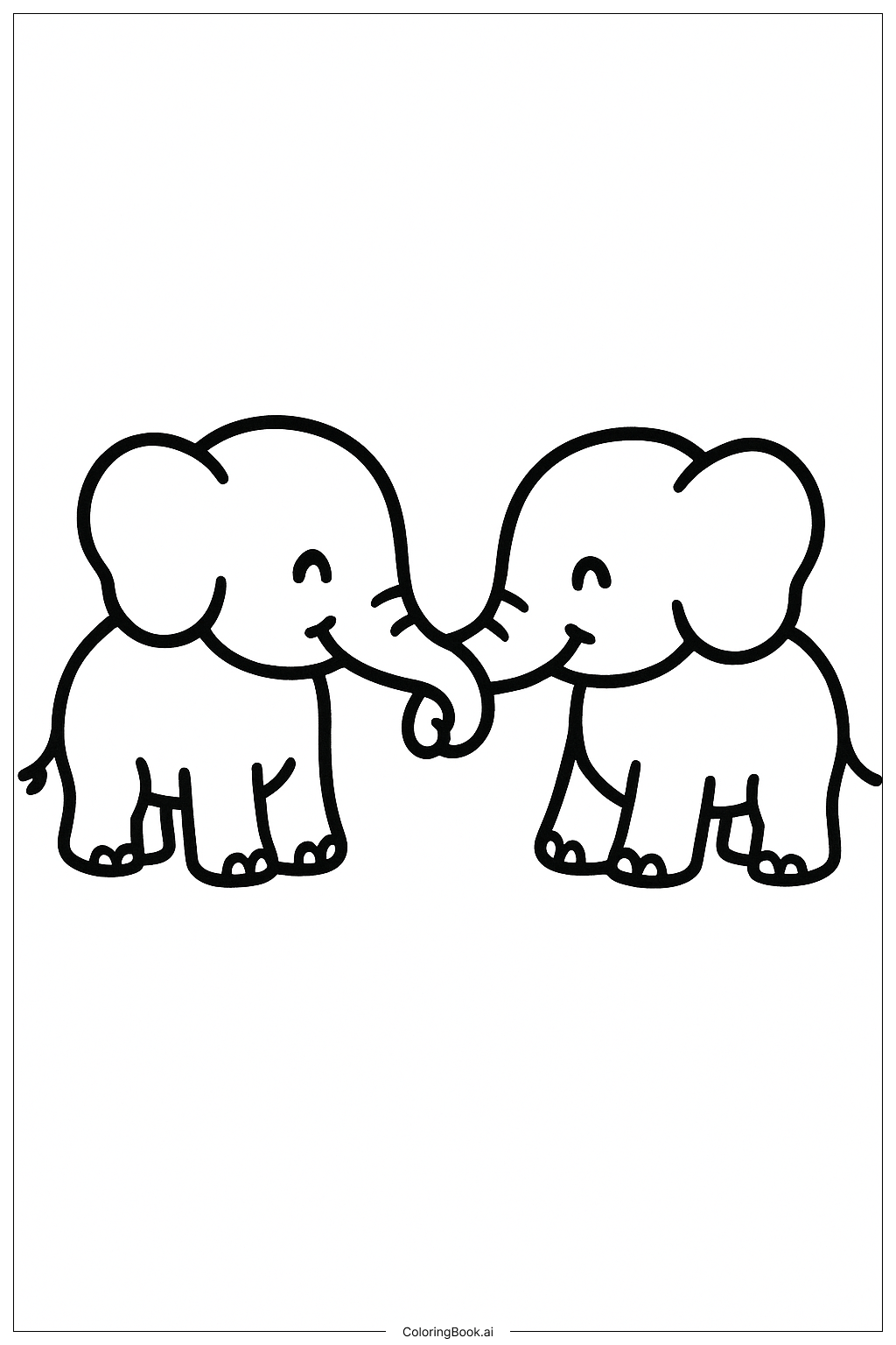  友谊小象填色页 