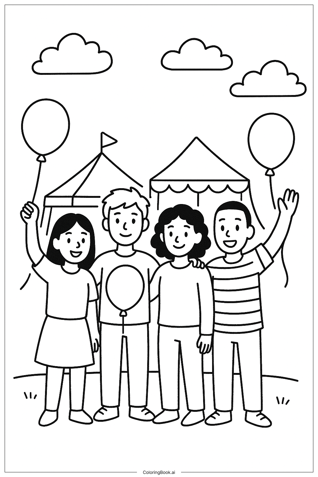  Página para colorir de Festival do Balão da Amizade 