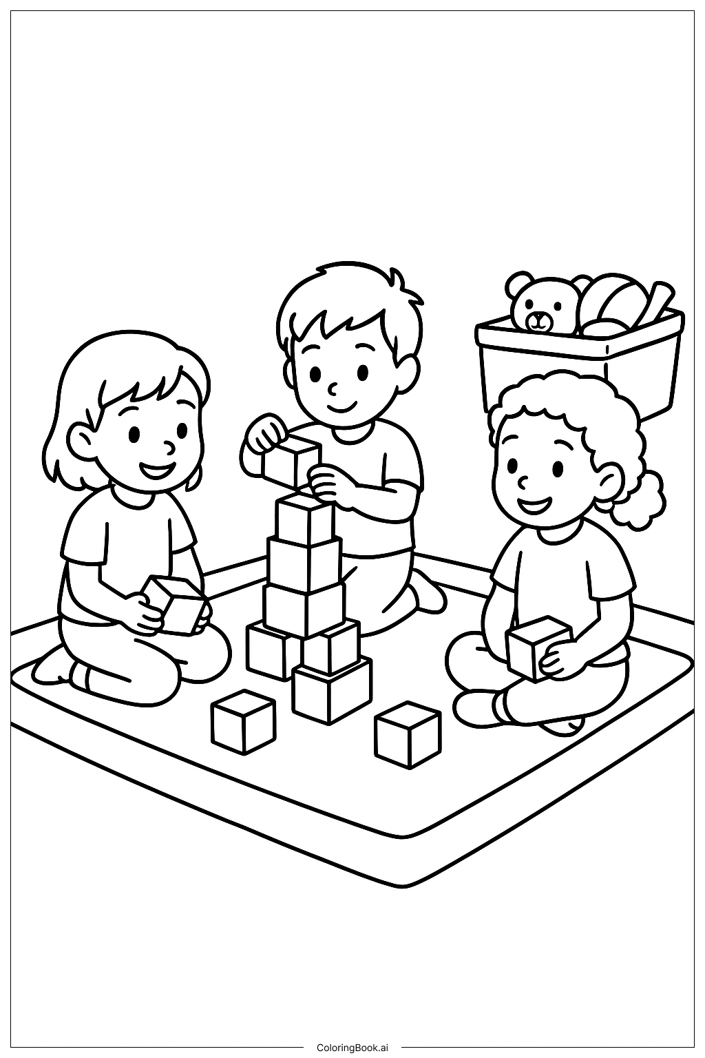  Team Freundschaftsbausteine Ausmalseite 