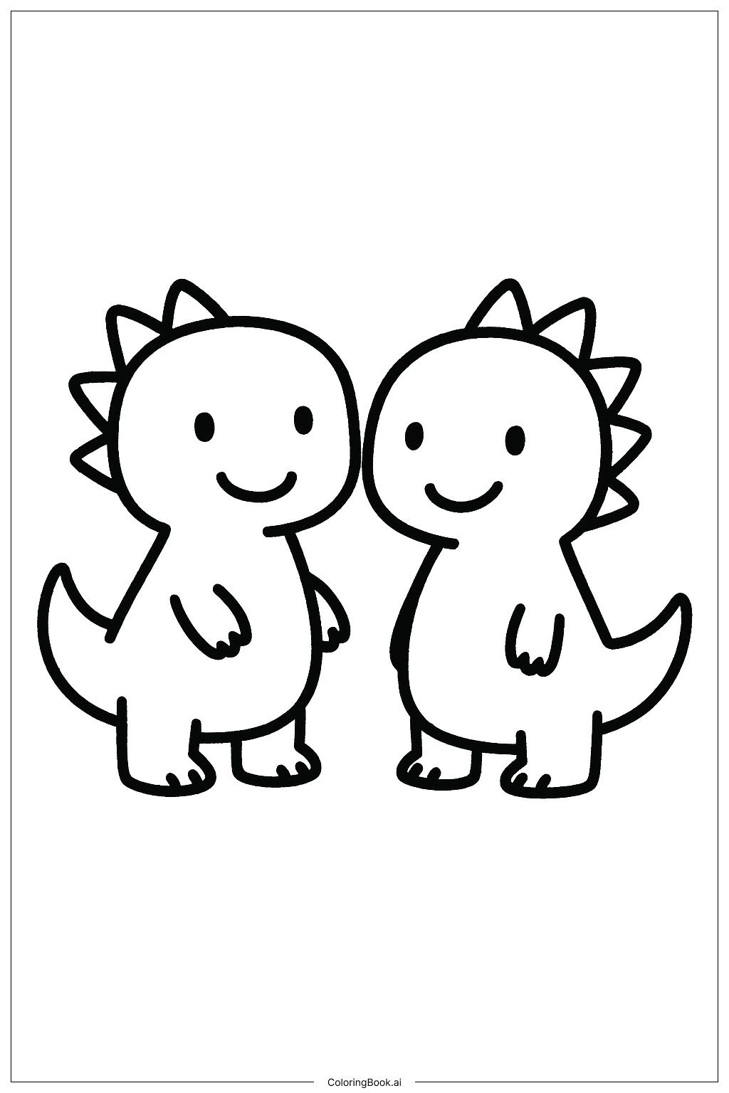  友誼友善恐龍雙寶著色頁 