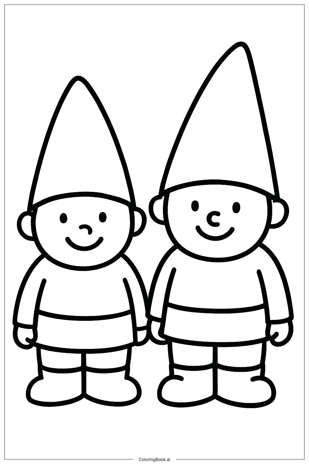  友誼花園矮人朋友著色頁 