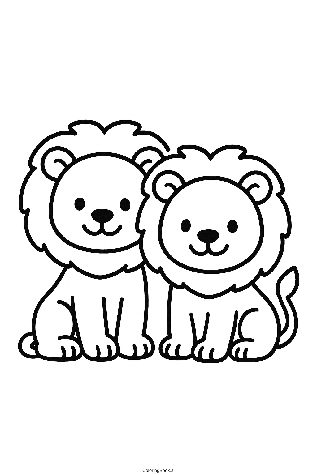  獅子寶寶的友誼夥伴著色頁 