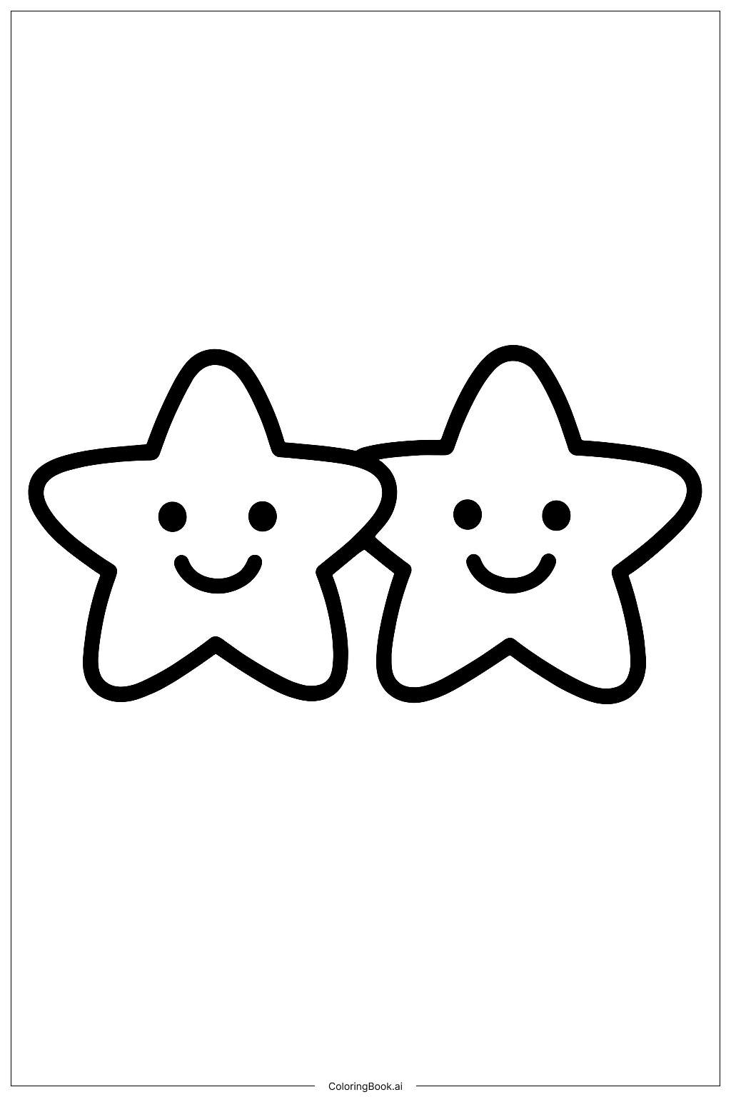  Página para colorear de Dos estrellas de amistad 