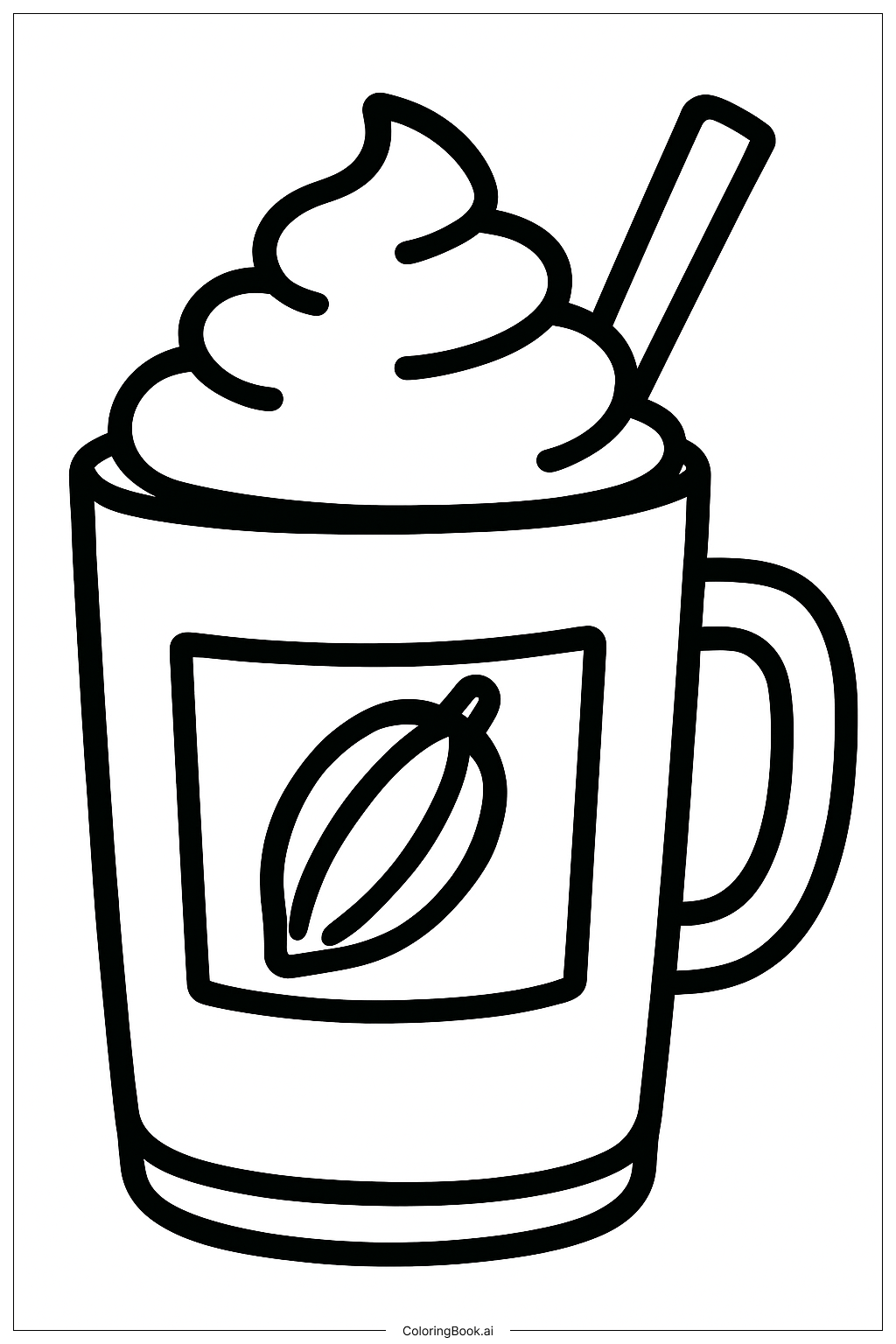  냉동 코코아 컵 색칠공부 페이지 