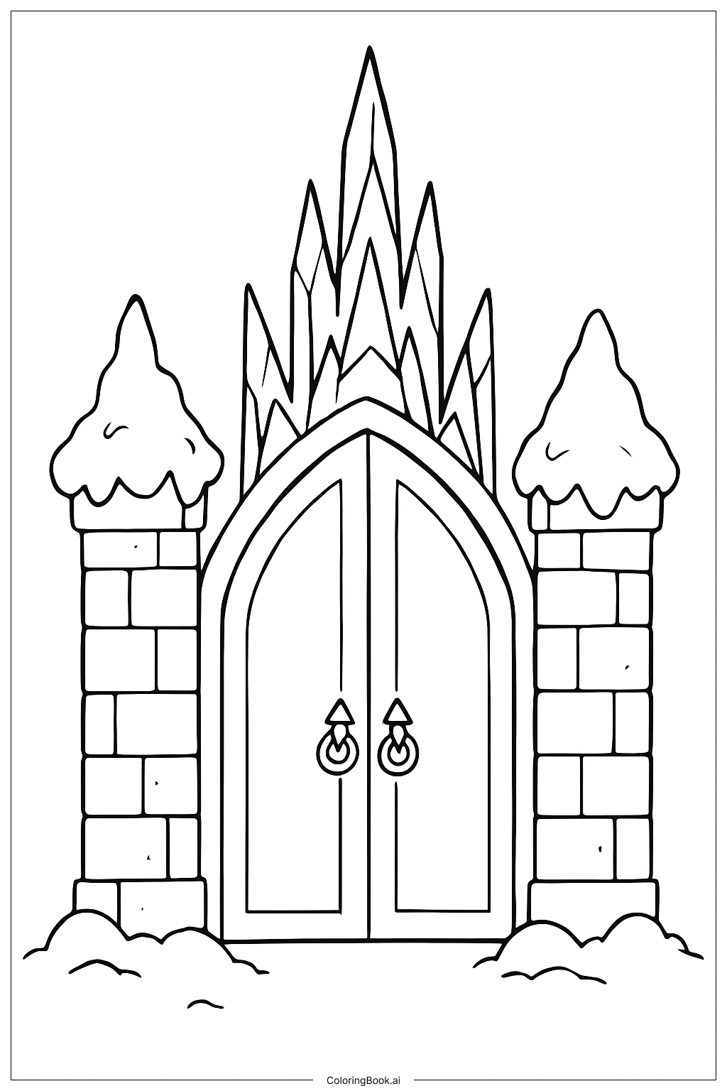 Trang tô màu Cổng Lâu Đài Băng Giá Frozen