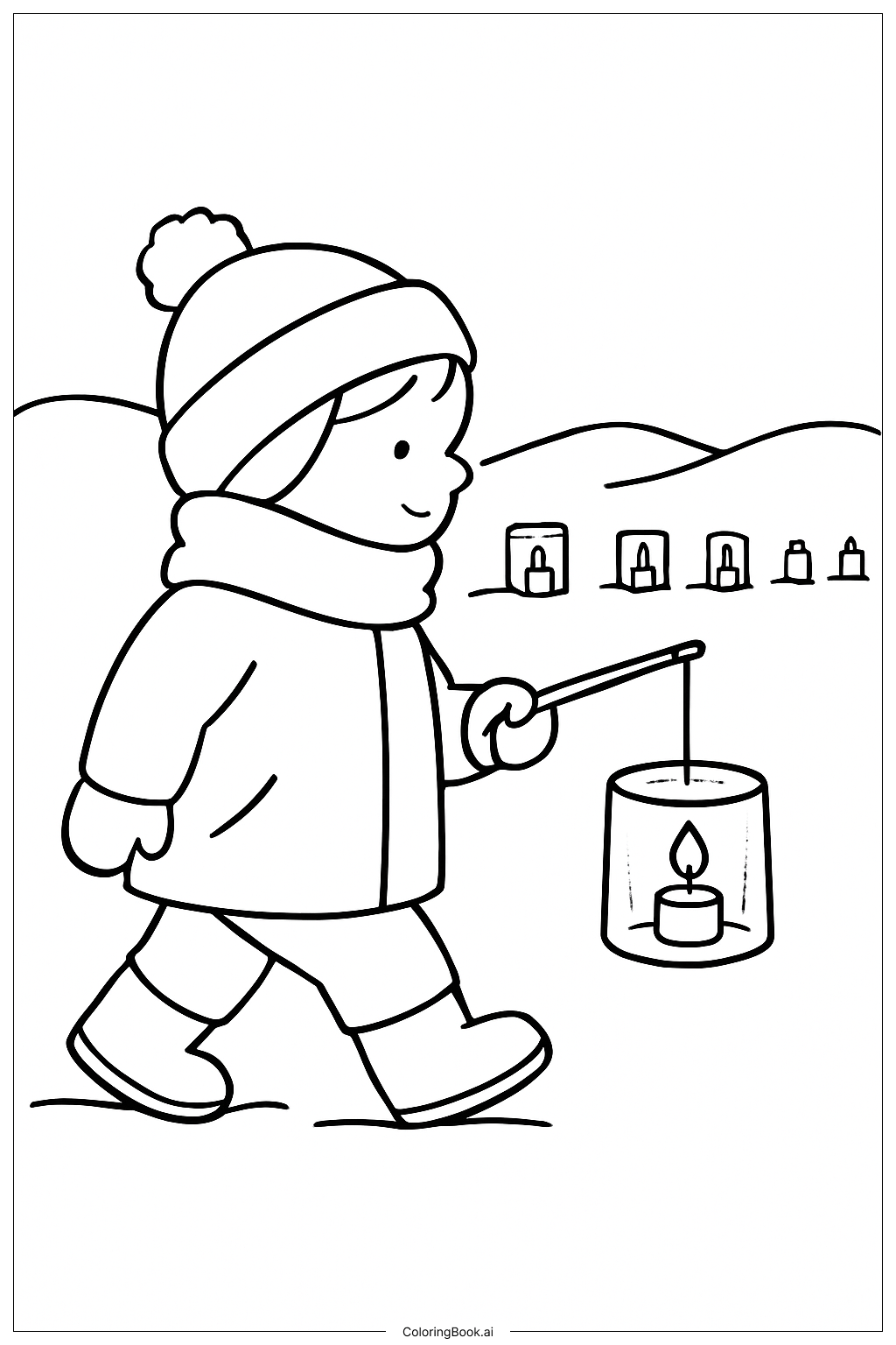 얼어붙은 얼음 등롱 산책