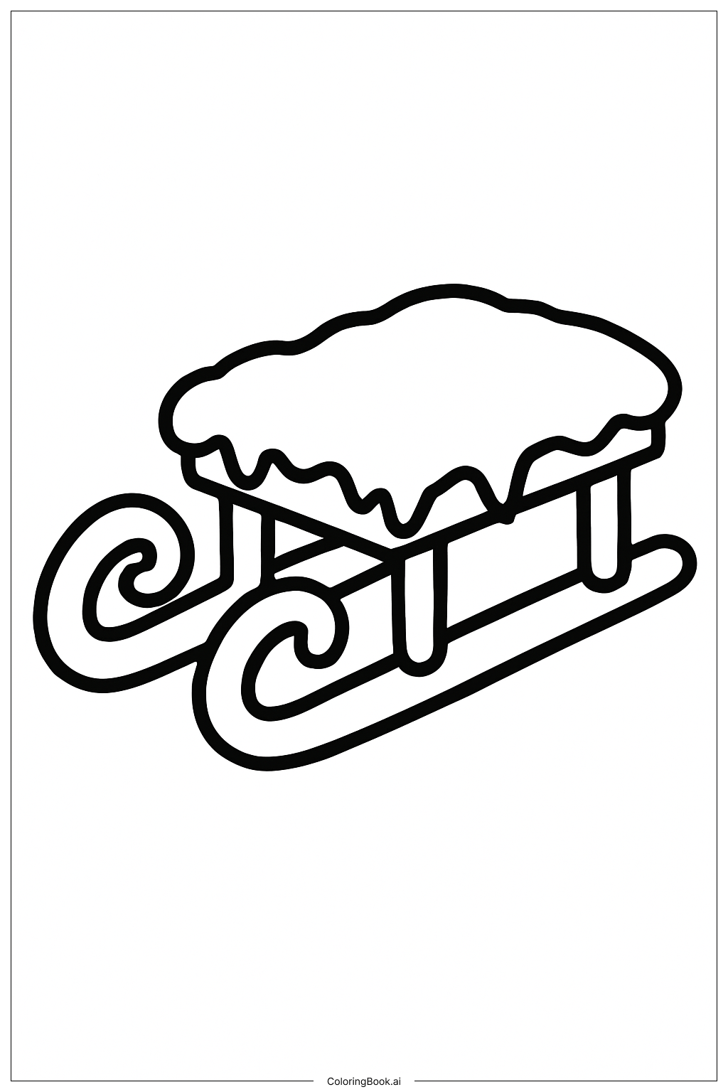 Trang tô màu Xe trượt tuyết nhỏ đông lạnh