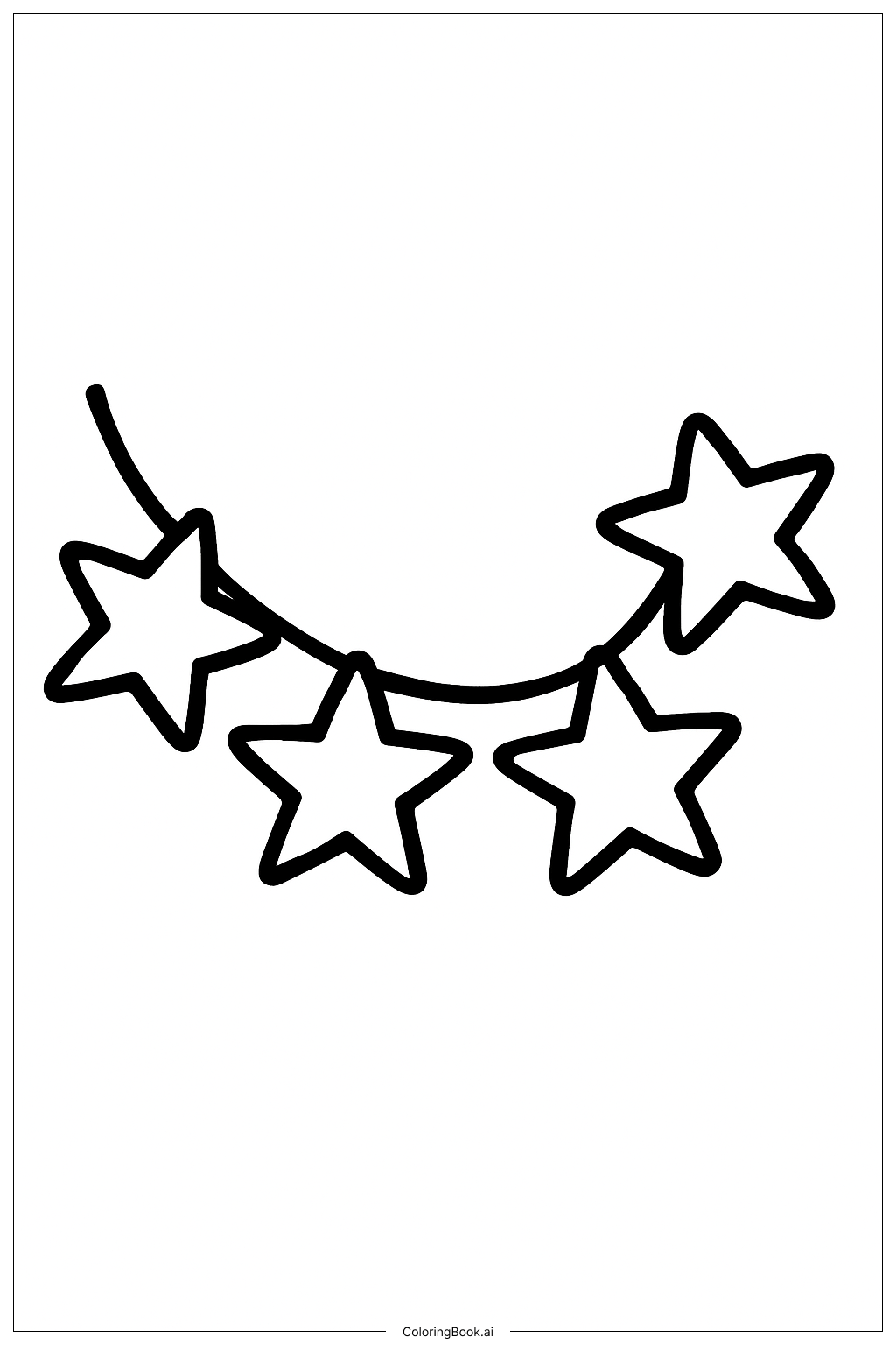  겨울 왕국 별 가랜드 색칠공부 페이지 