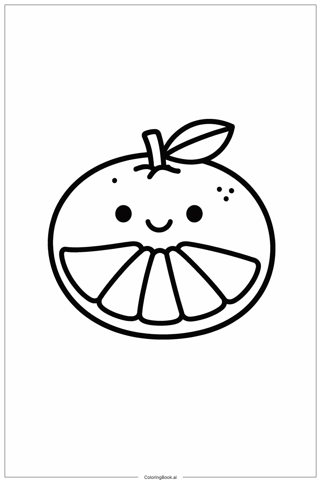  果実の霊 フェイスフルなクレメンタインの塗り絵ページ 