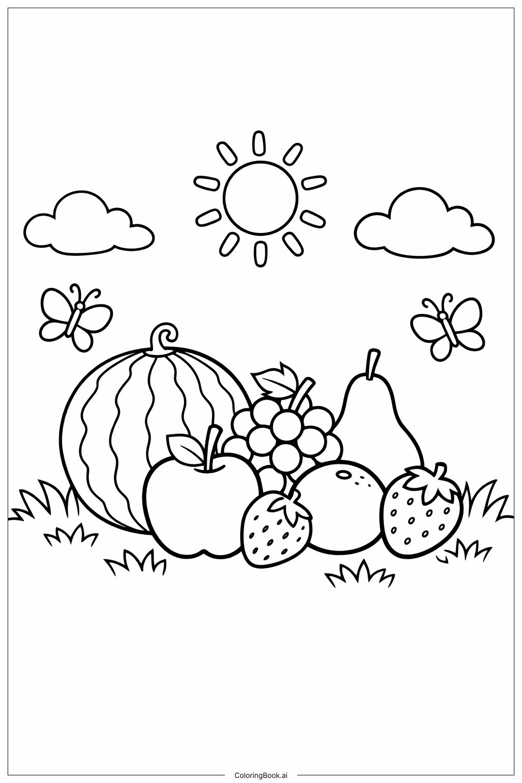  Trang tô màu Trái Cây Của Đức Tin và Những Con Bướm 