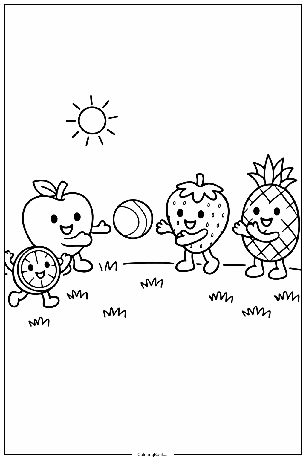  聖靈的果子好朋友們玩耍著色頁 