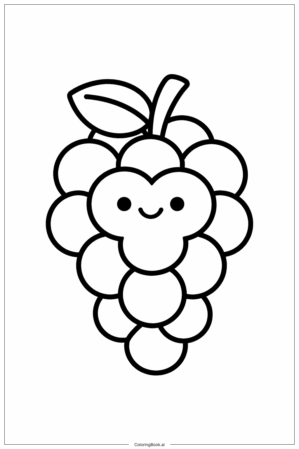  Página para colorear de Racimo Feliz de Uvas Fruto del Espíritu 