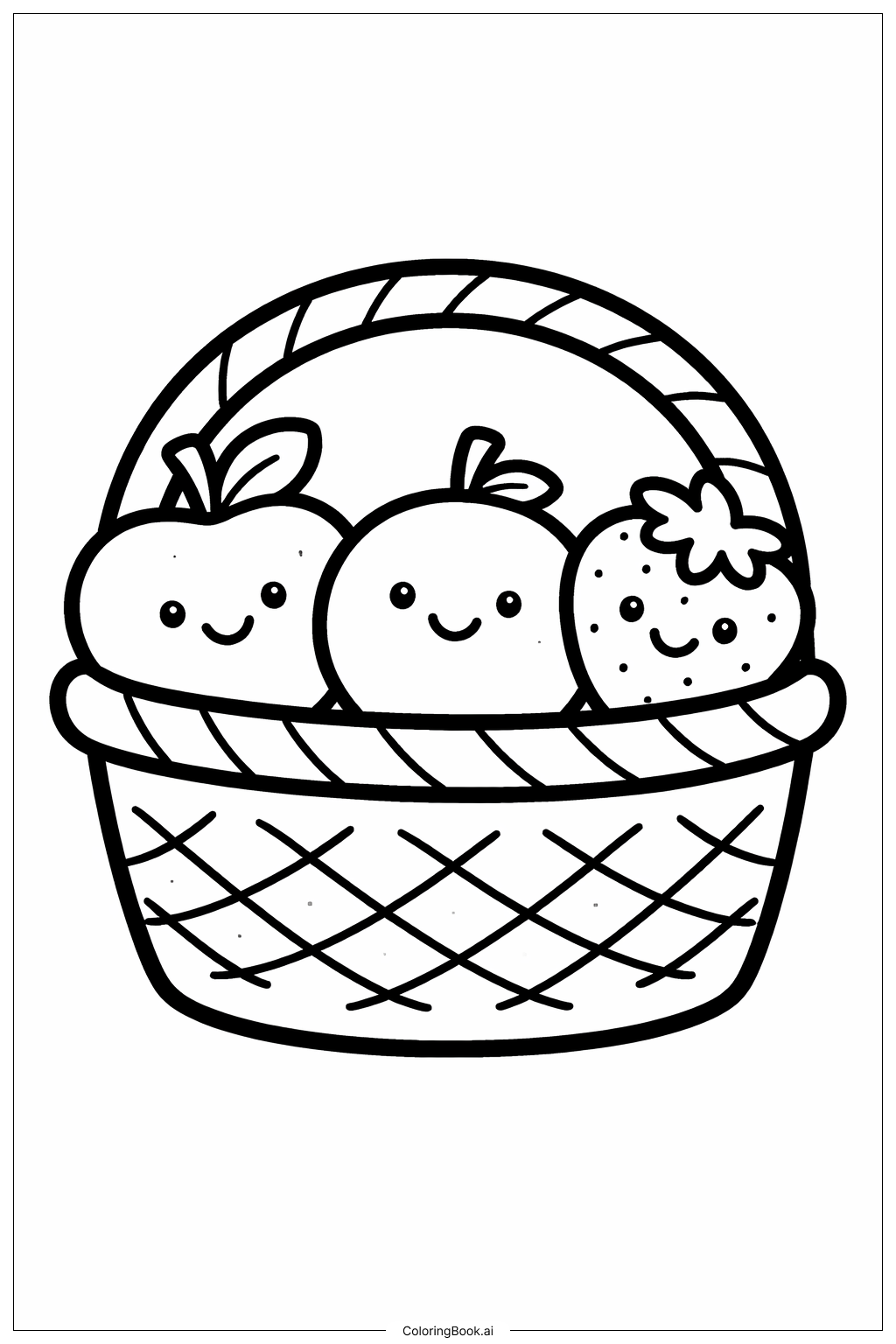  霊の実 喜びのフルーツバスケットの塗り絵ページ 