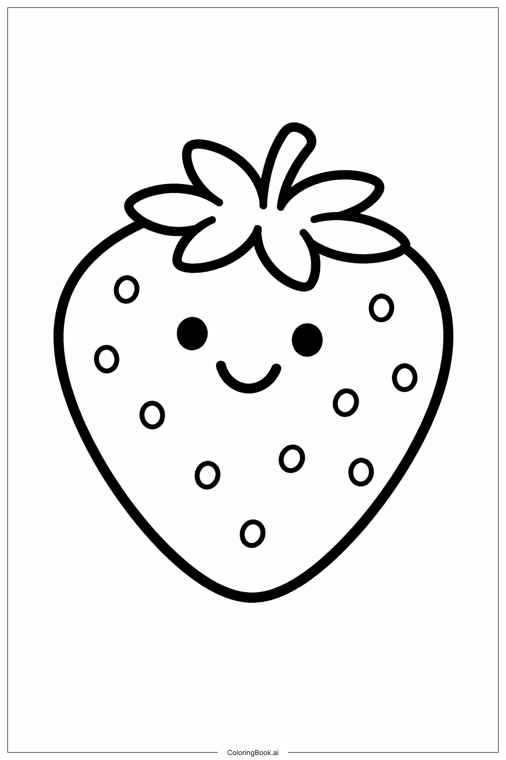  Página para colorear de Fruta del Espíritu Fresa Alegre 