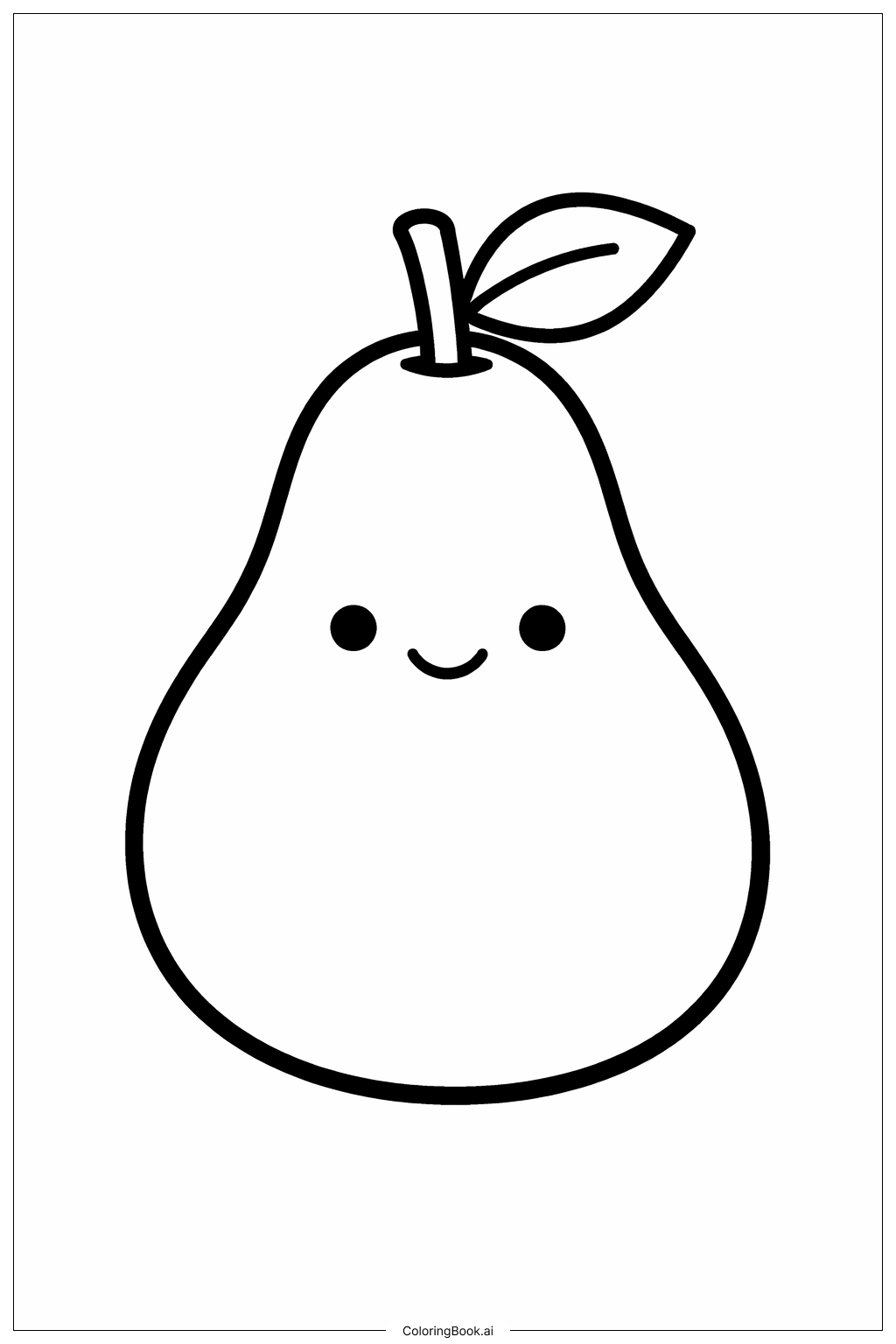  Página para colorear de Fruto del Espíritu Pera Simple 