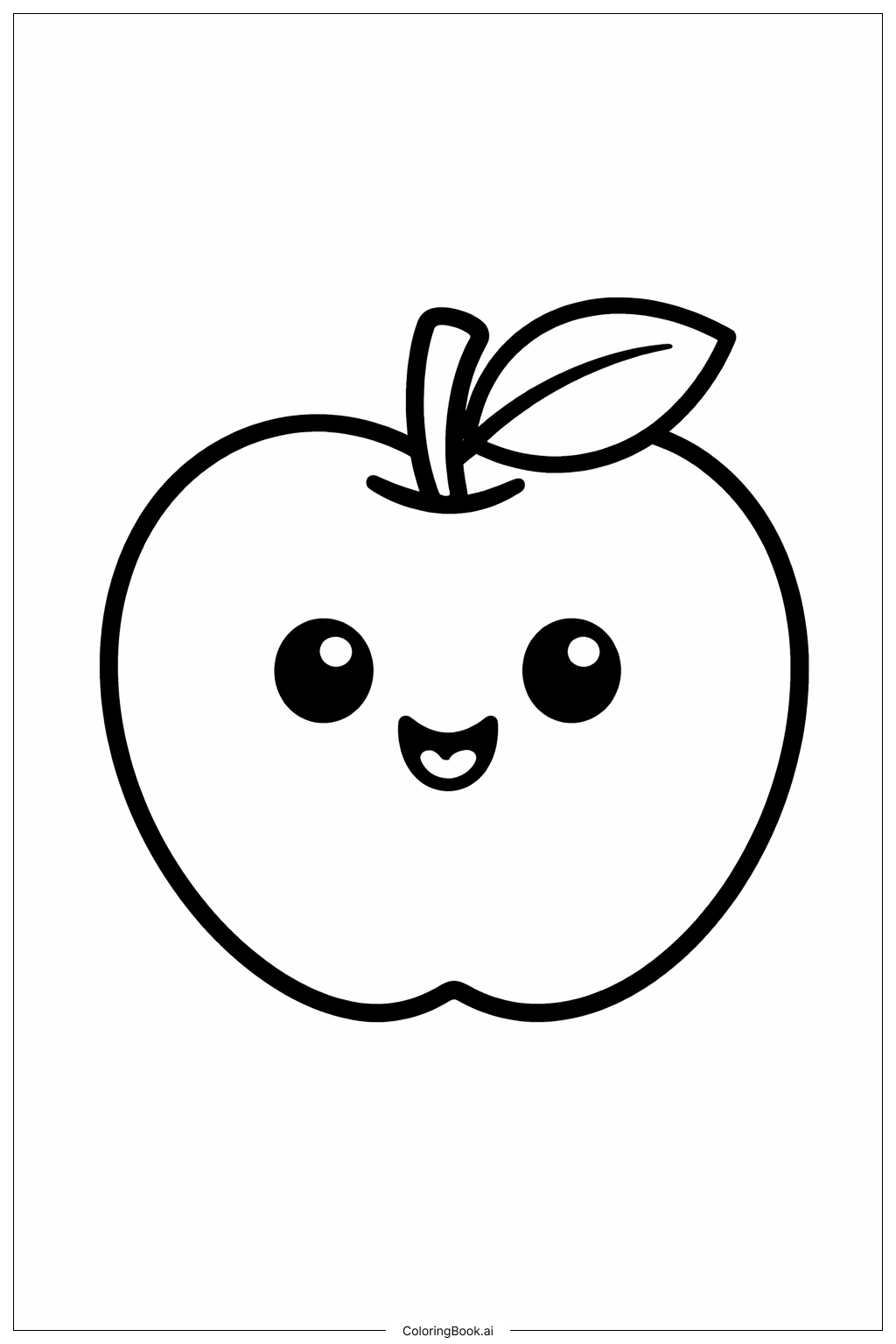  Página para colorear de Fruta del Espíritu Manzana Sonriente 