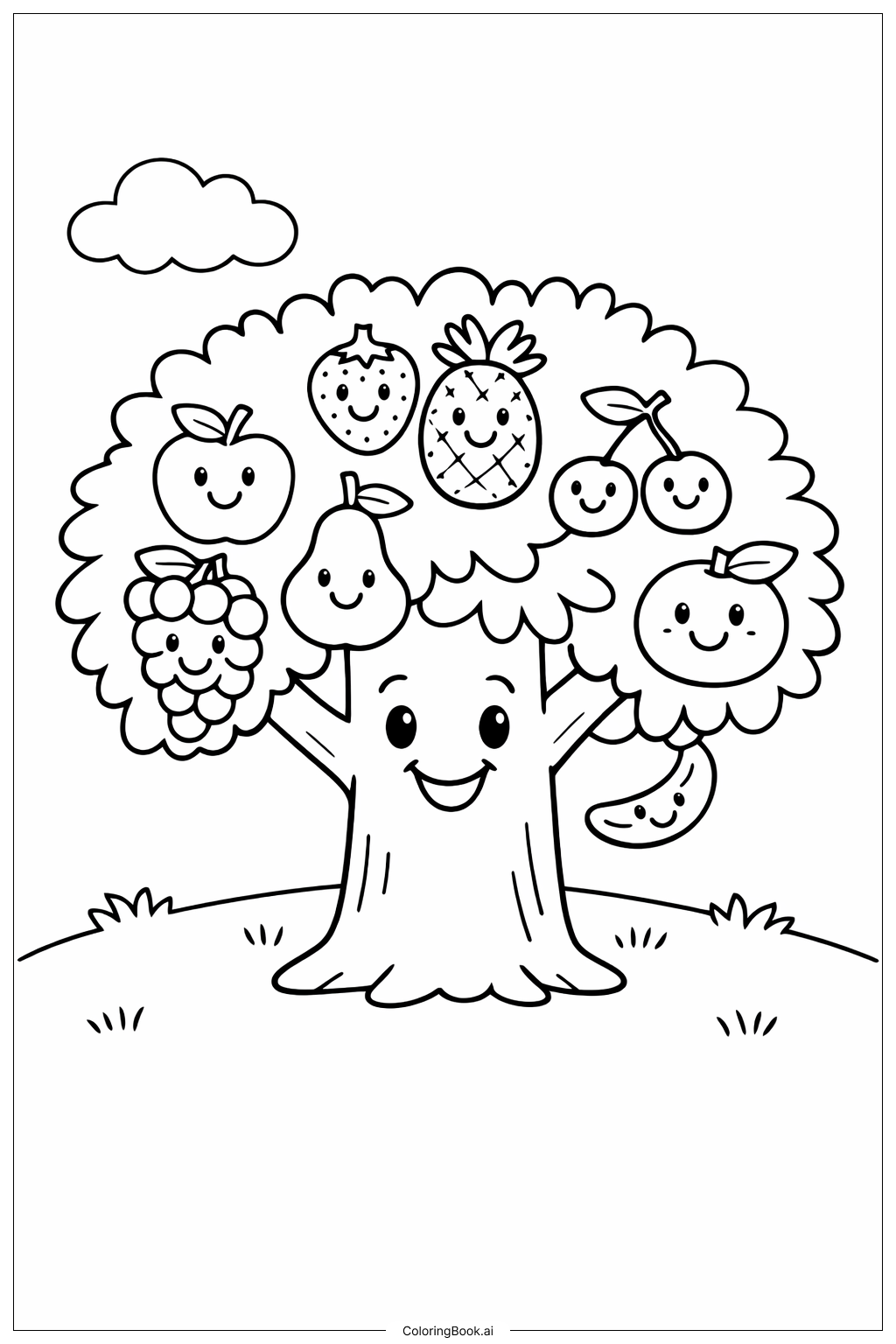 果物の顔がついたスピリットの木