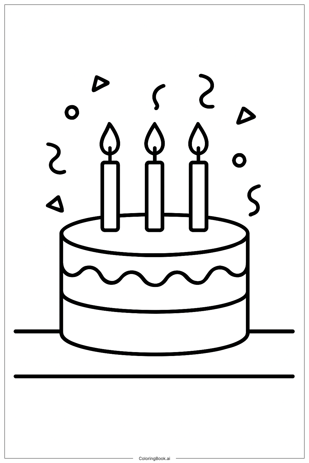  재미있는 생일 케이크 색칠공부 페이지 