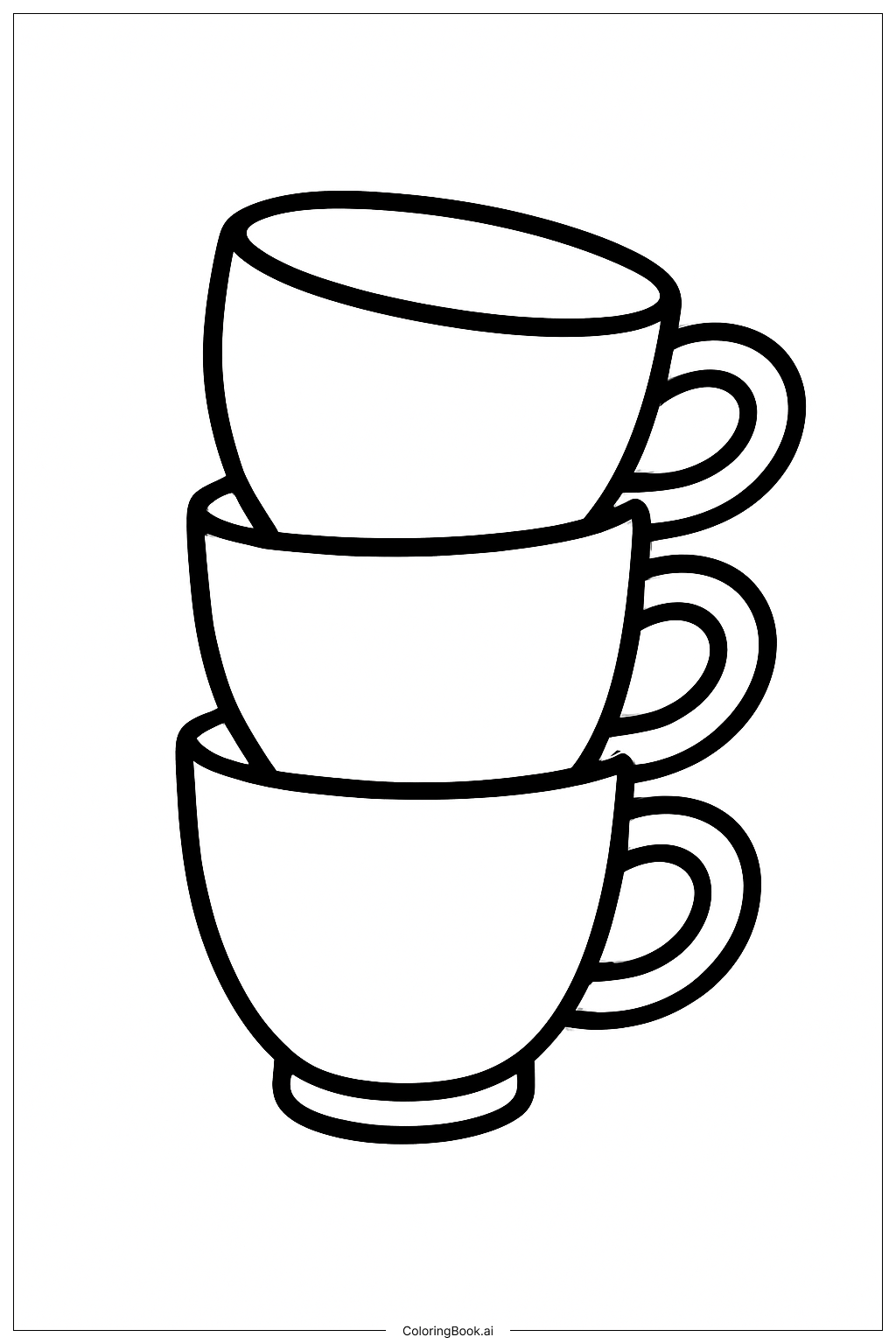  재미있는 컵 쌓기 색칠공부 페이지 