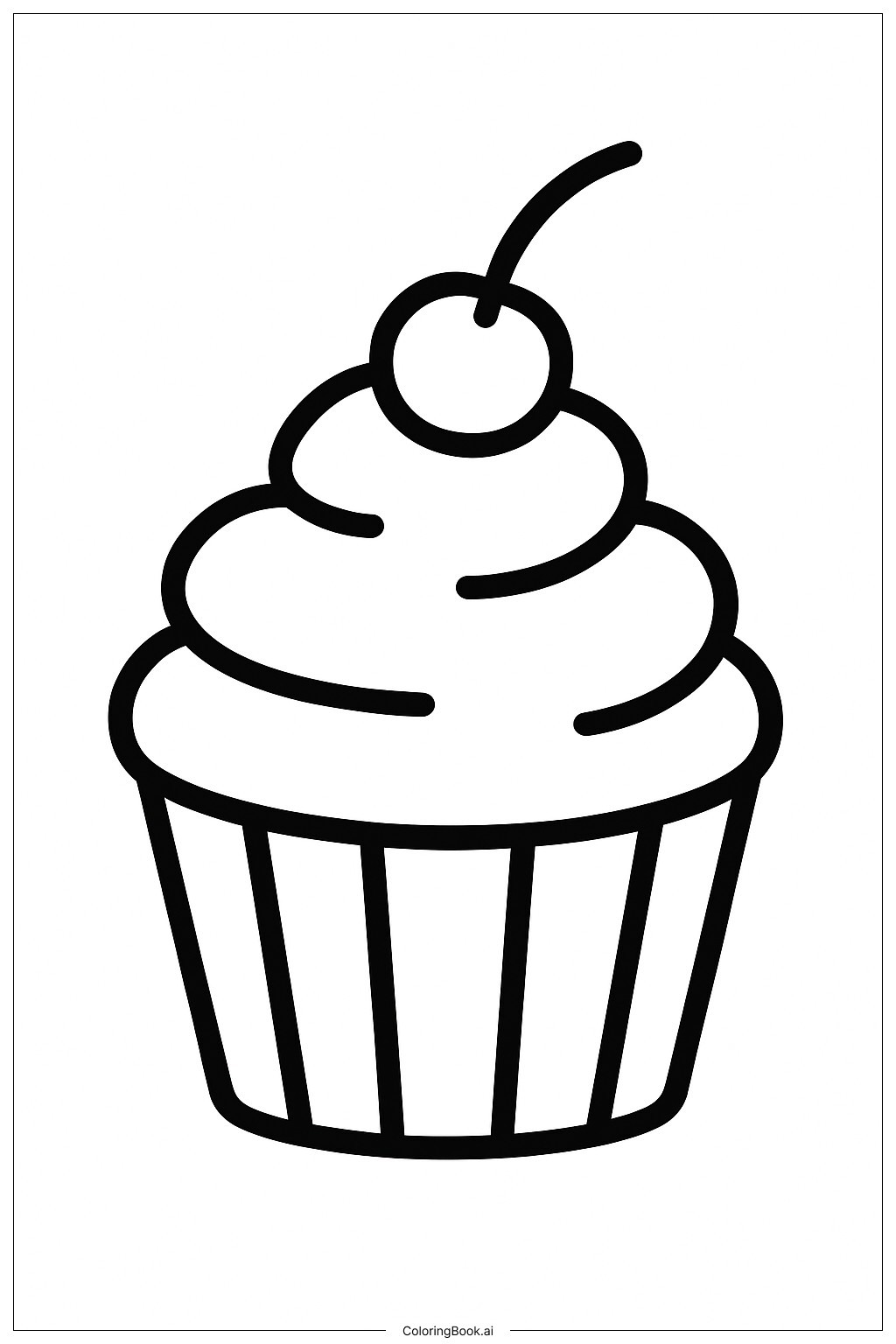 Fun Cupcake Treat Coloring Page