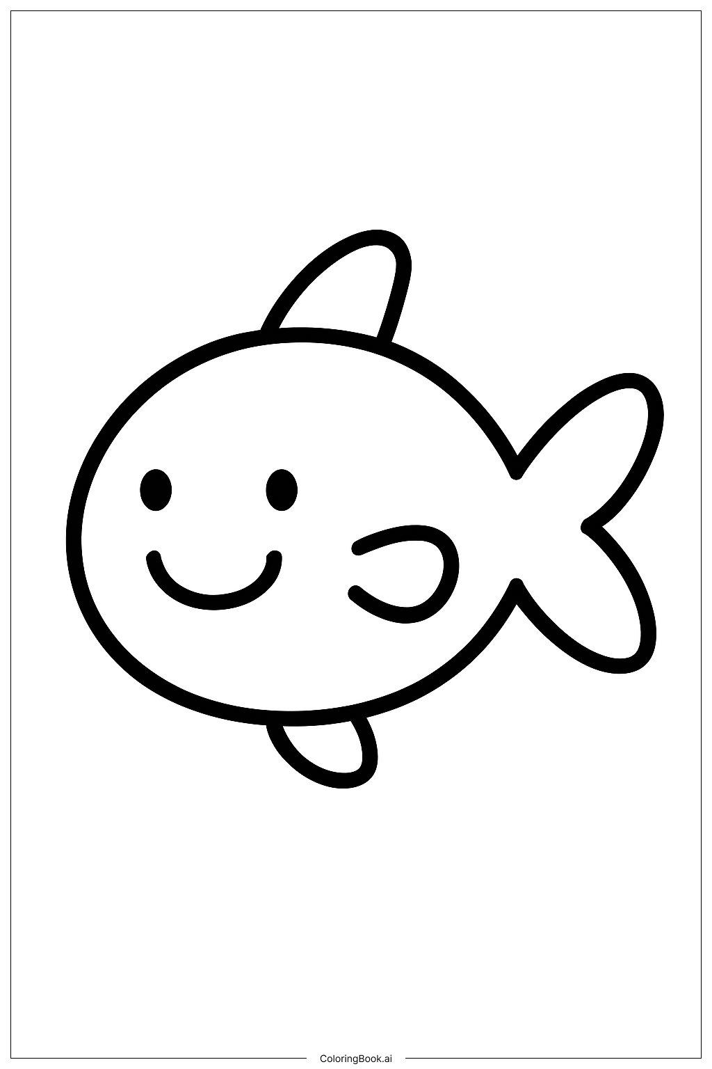  재미있고 친근한 물고기 색칠공부 페이지 