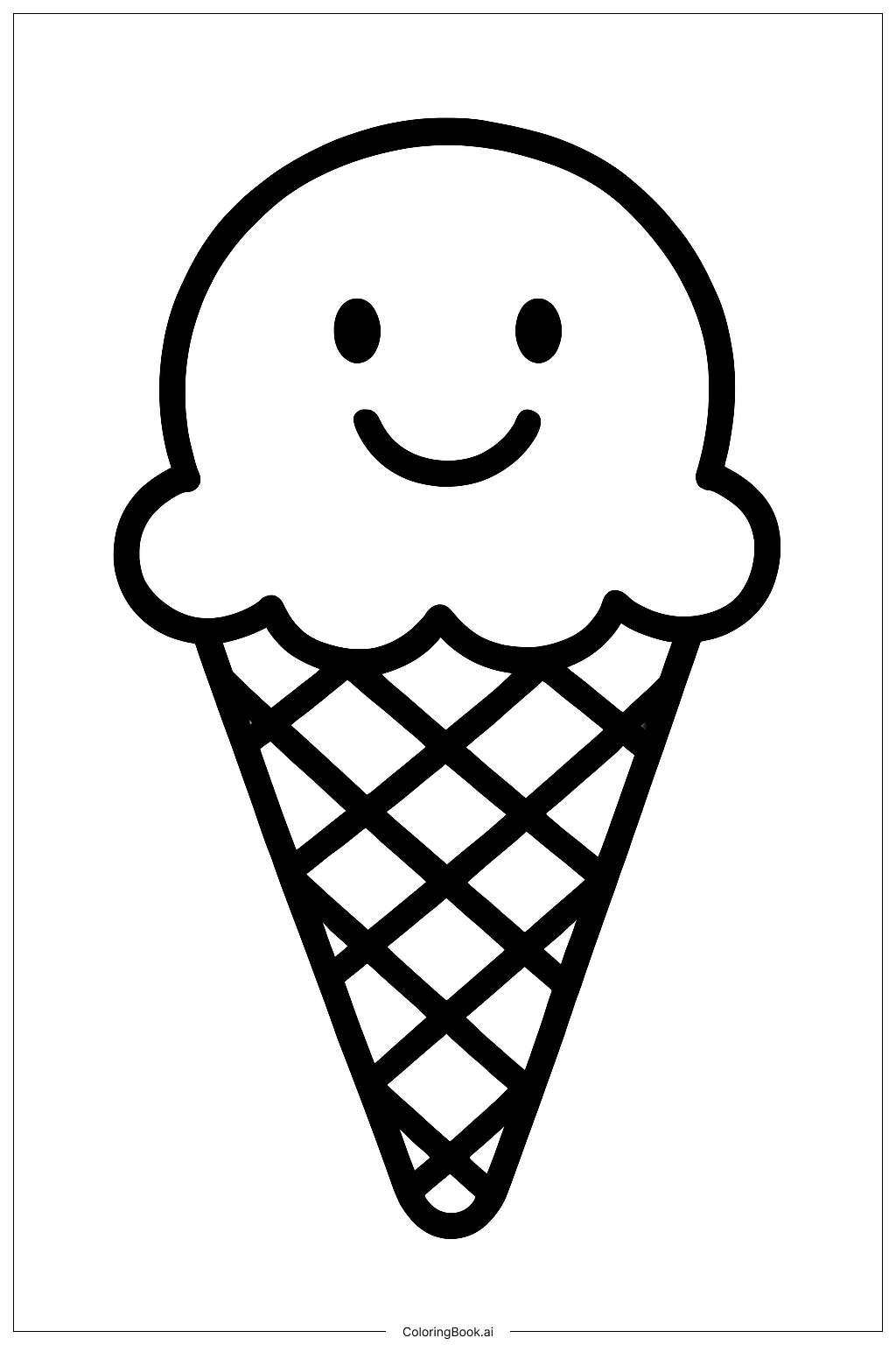  재미있는 아이스크림 콘 색칠공부 페이지 