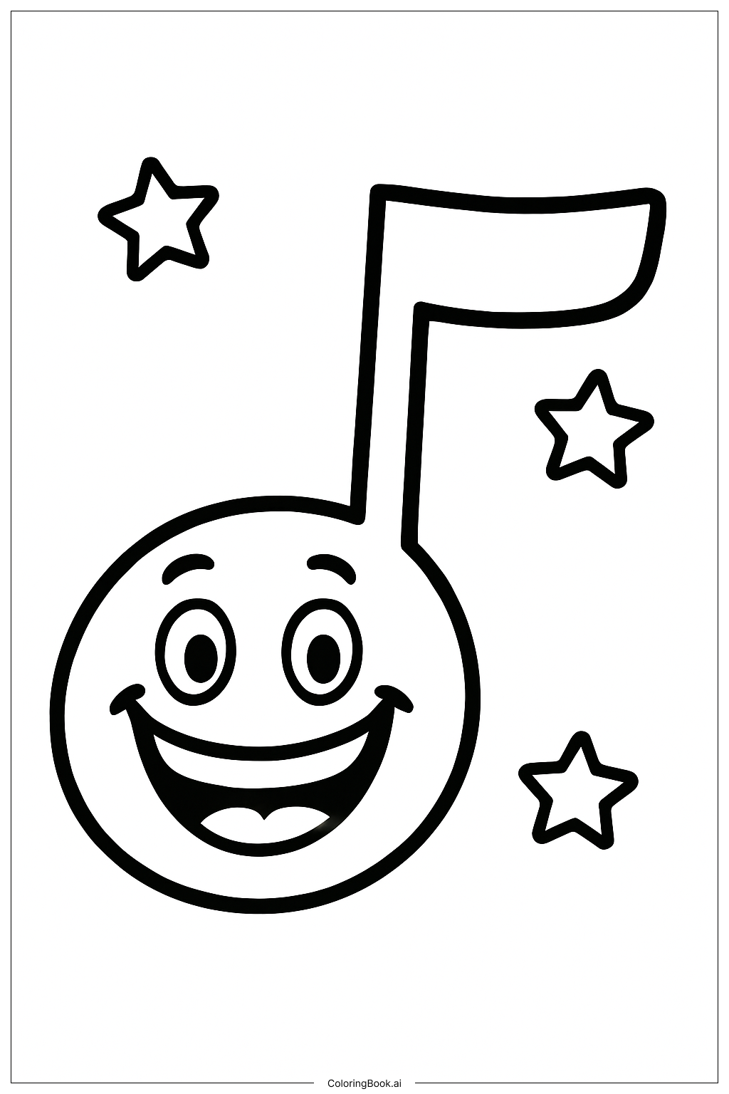  재미있는 음표 색칠공부 페이지 