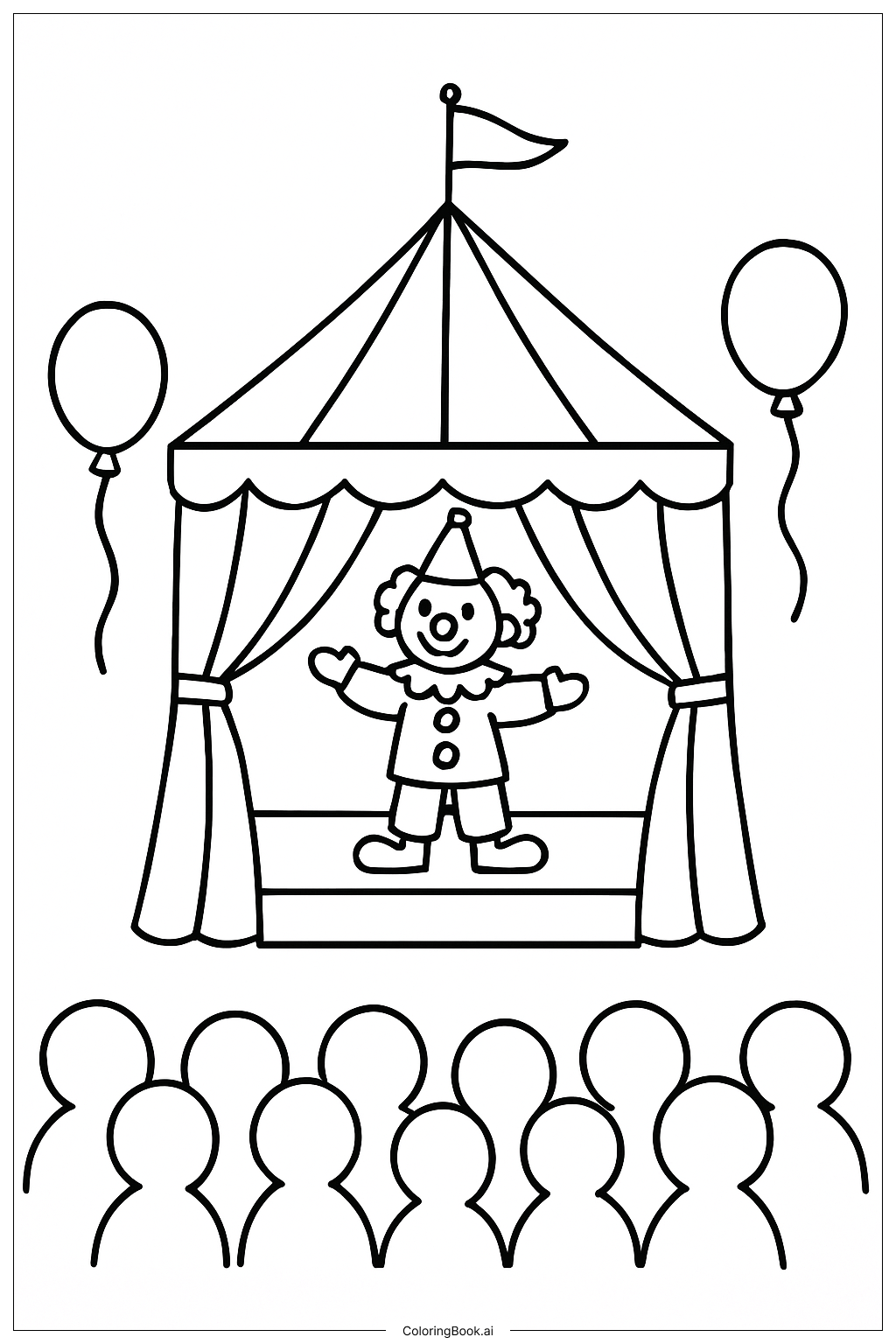  재미있는 꼭두각시 서커스 색칠공부 페이지 